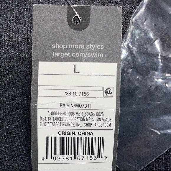 NWT Mossimo Sz L Bandeau Bikini Top in Raisin Removable Halter Strap - Picture 6 of 8